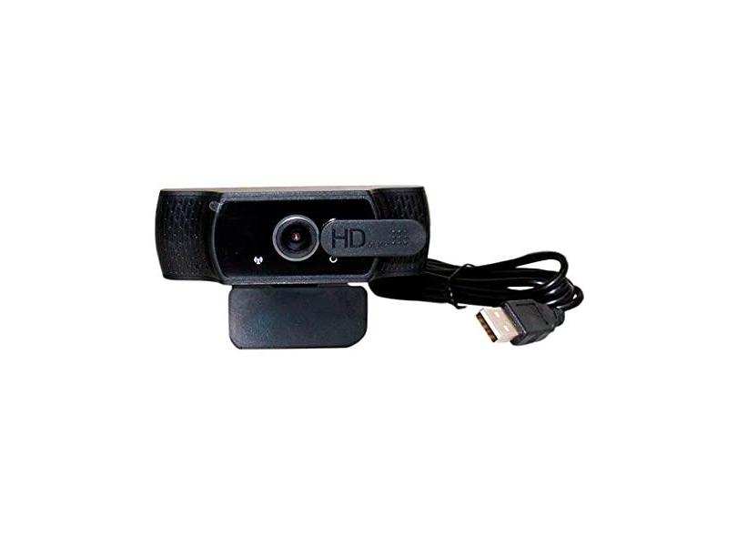 Webcam Full HD 1080p para videochamadas com microfone e clip