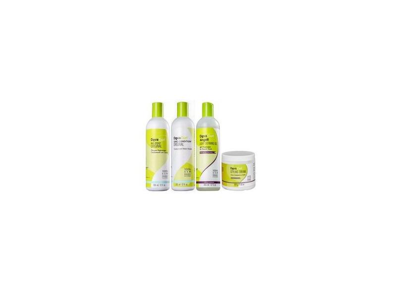 Kit Deva Curl No Poo, One Condition, Angéll 355ml + Styling Cream
