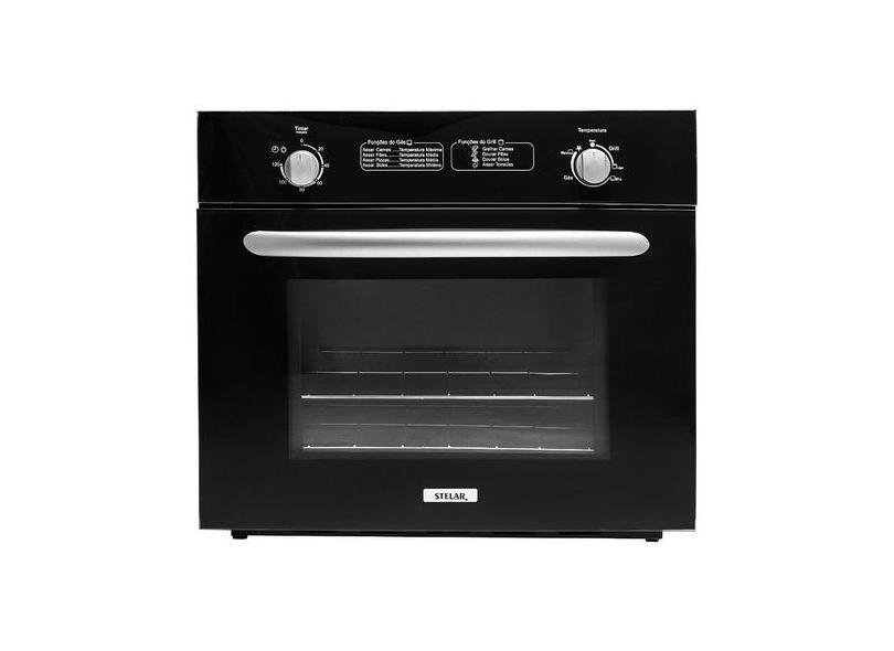 Forno De Embutir À Gás Com Grill Elétrico Stelar 55 L Preto DUE 55L Gás