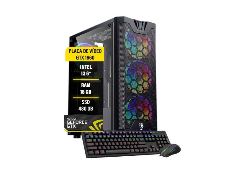 Pc gamer I3 6ª 16GB gtx 1660 ssd 480GB