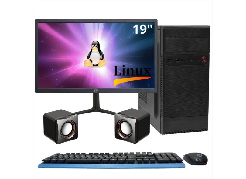 Computador Completo Intel® i3-550, 8GB, SSD 480GB - Kit Teclado e Mouse, Caixa de Som, Monitor 19 - Linux
