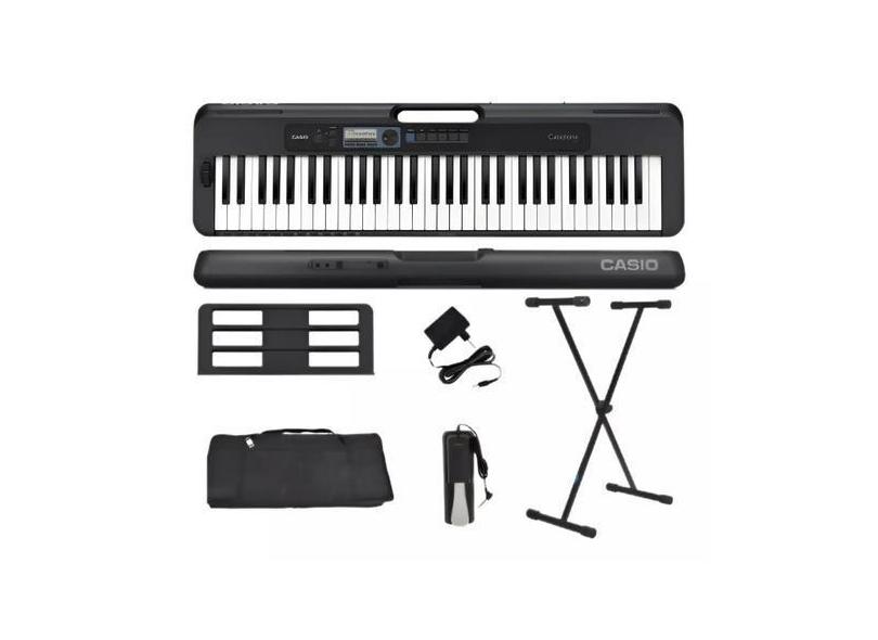 Kit Completo Teclado Musical Casio Ct S300 Teclas Sensitiva