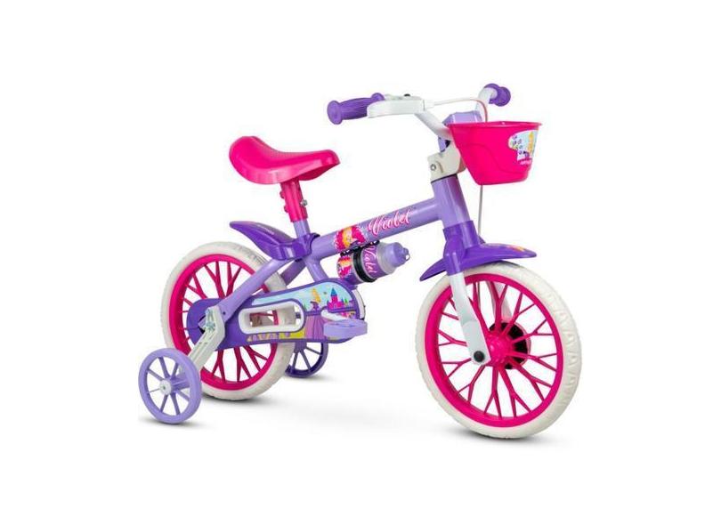 Bicicleta Feminina Aro 12 Marca Nathor Modelo Violet C/Cesta