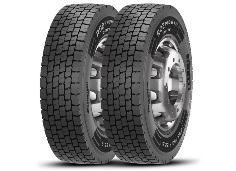Kit 2 Pneu 275/80R22.5 Pirelli 149/146M tl R02 Proway Drive
