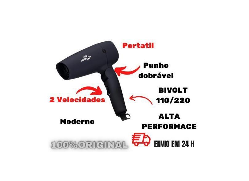 Secador De Cabelo Útil Eletro Bivolt 110/220 Alta Perfomace 2 Velocida