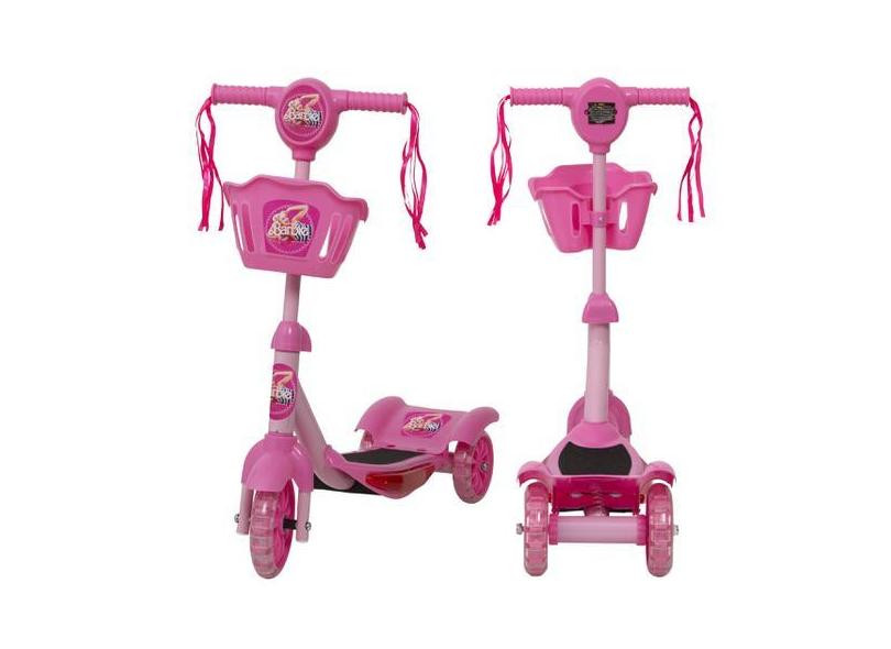 Patinete Para Crianças Menina Barbie 5 6 7 8 Anos Musical - Toys 2U