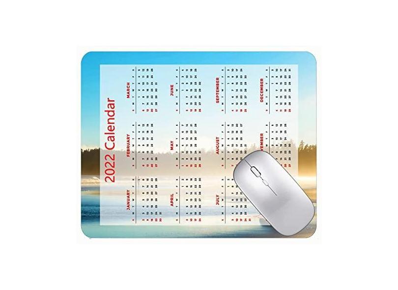 Mouse pad colorido calendário 2022 ano 2022 tapete de mouse de espuma para praia e ondas do mar