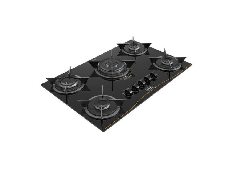 Cooktop Realce 5q Com Tripla Chama Preto