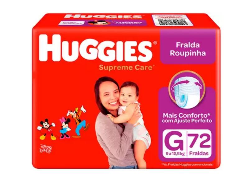 Fralda de Vestir Huggies Disney Supreme Care Roupinha G 72 Und 9 - 12,5kg