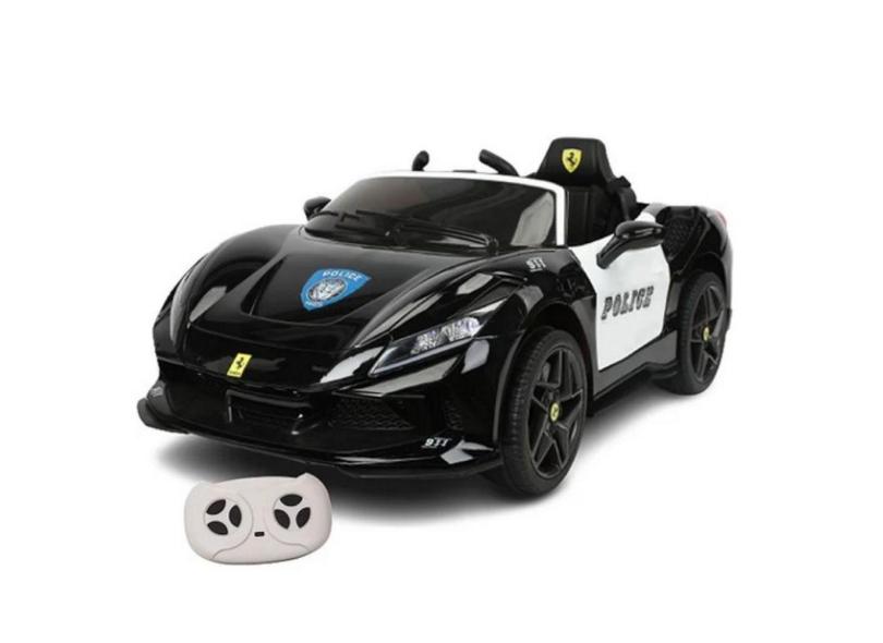 Carrinho elétrico com controle remoto de criança 12V sport Polícia Bang Toys