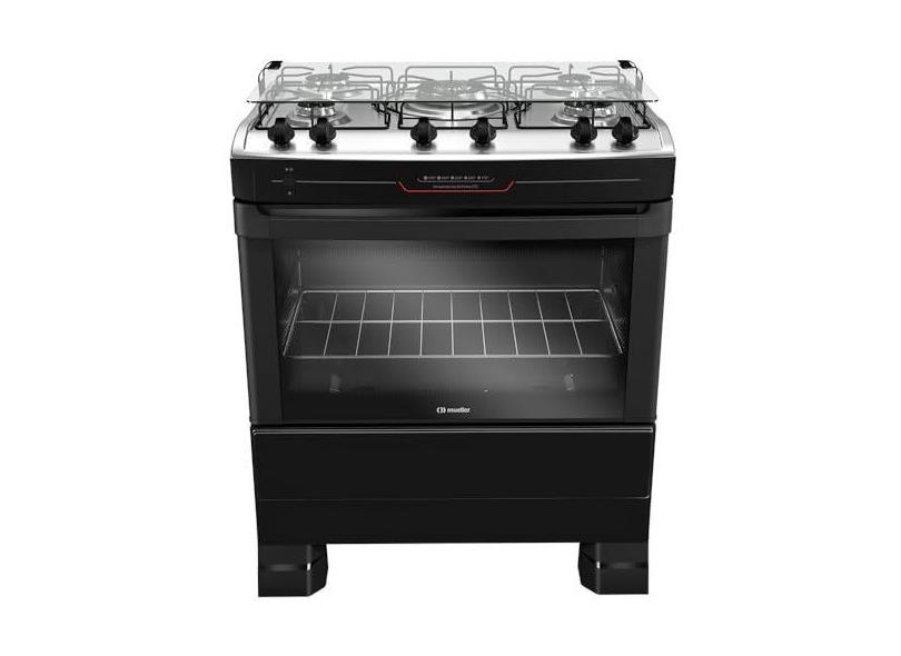 Fogão Mueller 5 bocas Preto com Tripla Chama Bivolt MFI5BF