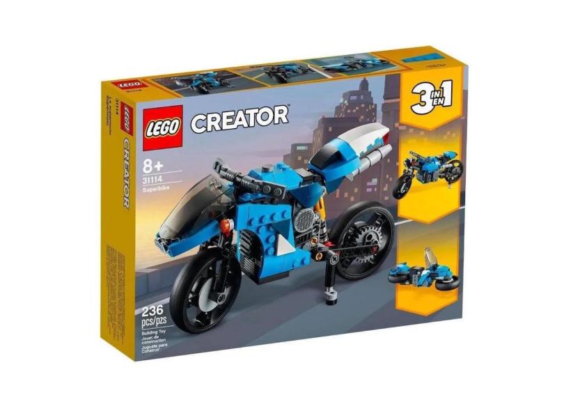 Lego Creator 3 Em 1 Super Moto De Corrida 236 Peças 31114 com o Melhor ...