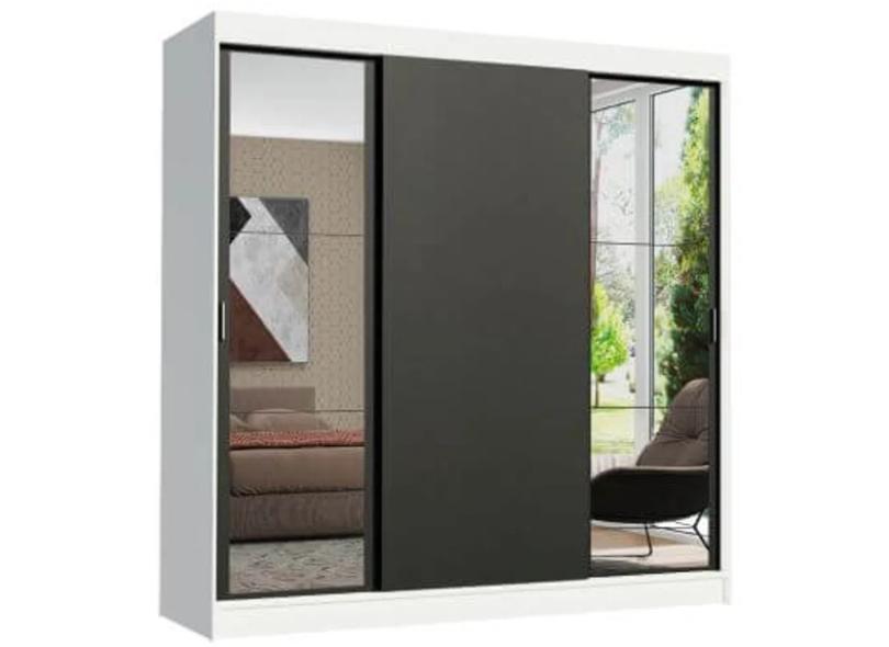 Guarda-Roupa Casal 3 Portas 4 Gavetas com Espelho Reno 2E Madesa