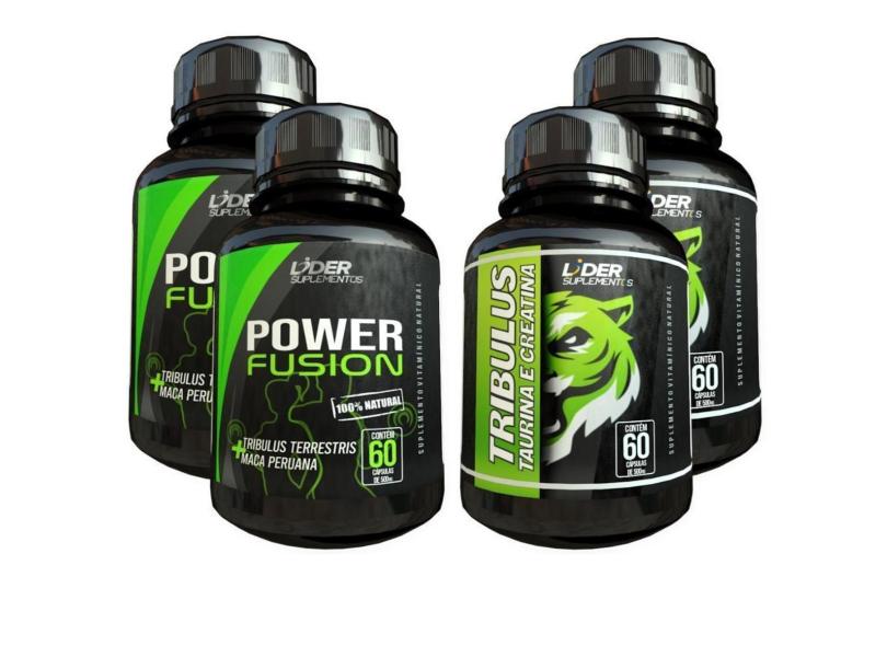 Power Fusion e + Taurina + Creatina - 60 cápsulas De 500mg kit com 4 ...