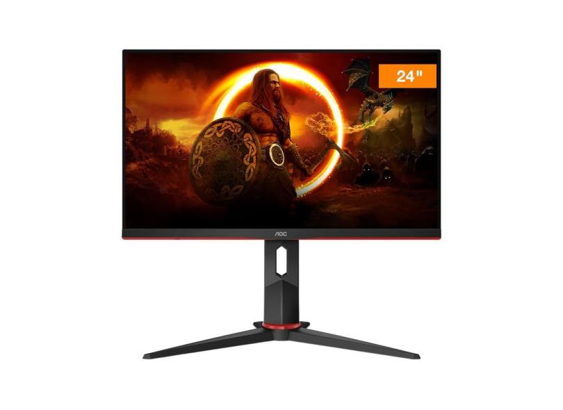 Monitor Gamer AOC 23,8" 24G2S/BK com tela Widescreen Full HD, 165Hz, tempo de resposta de 1ms e AMD FreeSync Premium - Preto