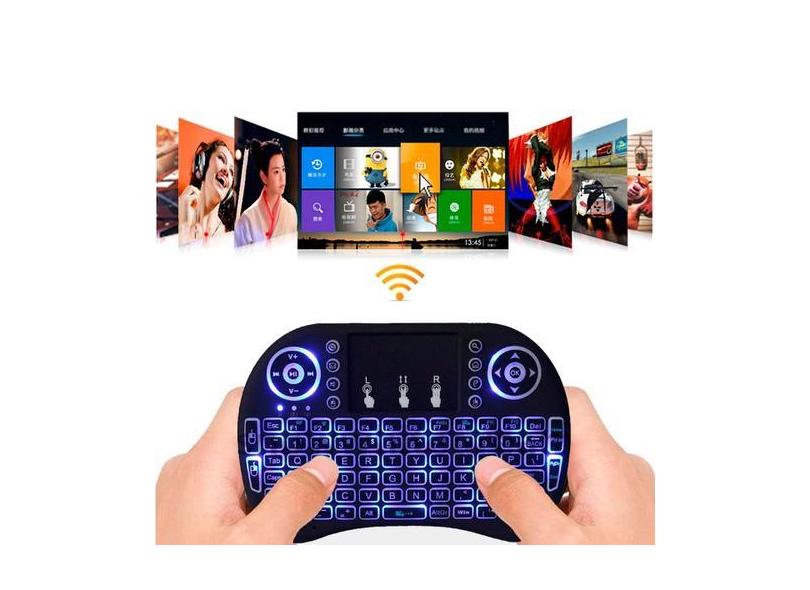 Teclado Mini Universal com Iluminação LED Perfeito para TV e Console -