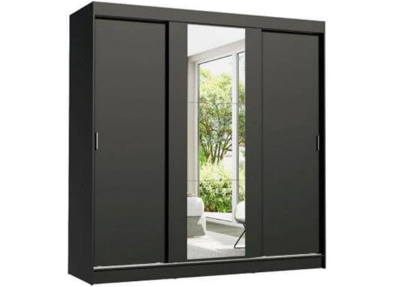 Guarda-Roupa Casal 3 Portas 4 Gavetas com Espelho Reno Madesa