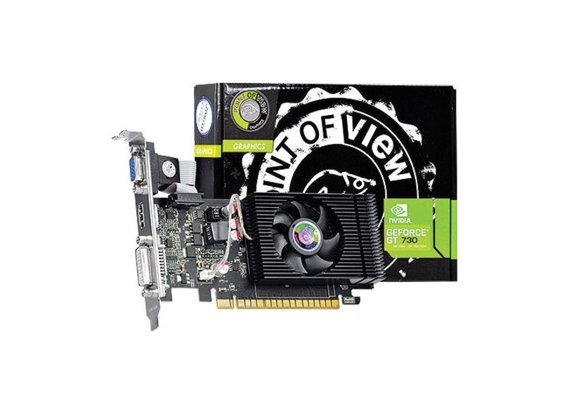 Placa de Video NVIDIA GeForce GT 730 4 GB DDR3 128 Bits Point Of View VGA-730-C5-4096