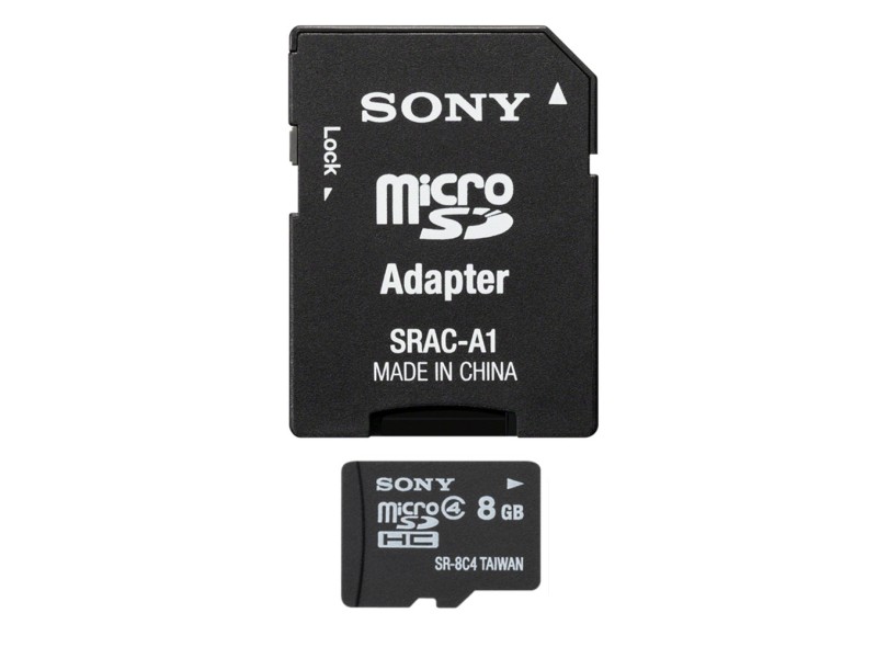 Cartão de Memória Micro SDHC com Adaptador Sony 8 GB SR-8A4
