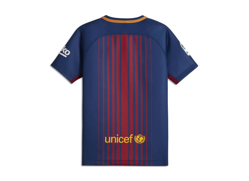 Camisa Torcedor Infantil Barcelona I 2017/18 sem Número Nike