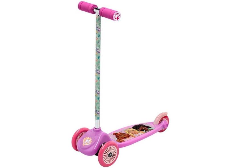 Patinete Barbie Rosa 3 Rodas Alumínio - F0054-9 fun