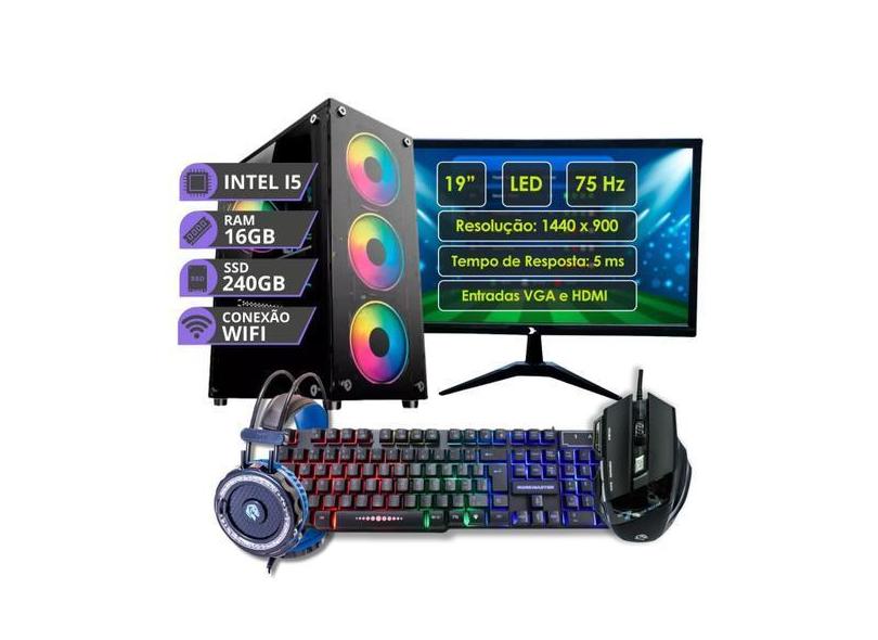 Pc Computador Gamer Completo Processador Intel Core I5 Memória 16gb SS