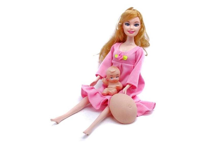 Boneca Gravida Real Amiga Da Barbie Com Bebe Na Barriga 28cm com o