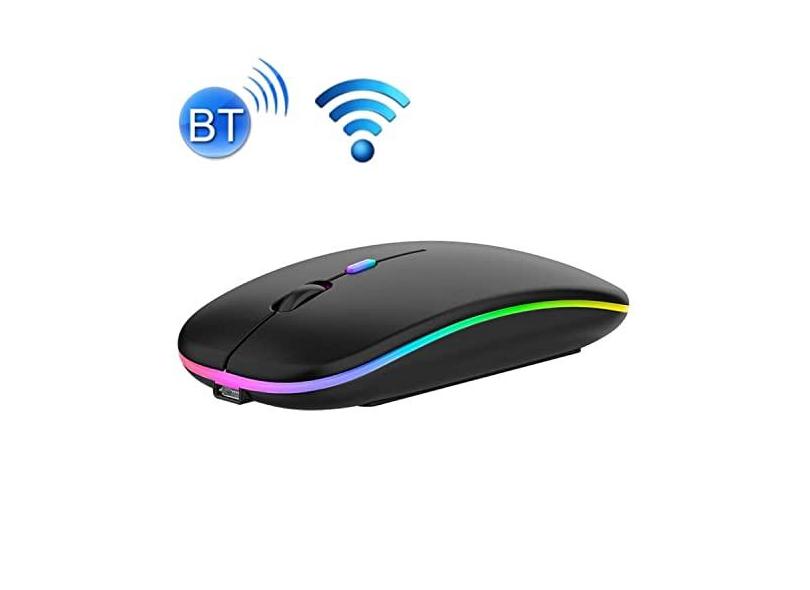 Acessórios para computador 3 chaves rgb iluminada silenciosa mouse silencioso bluetooth sem fio dual