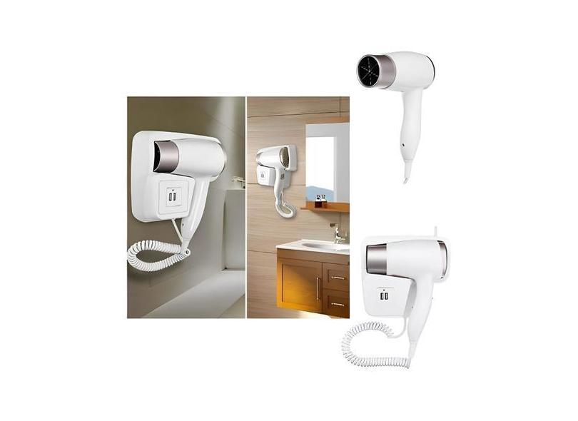 Secador De Cabelo Para Parede Banheiro Hotel Casa Top Usb - Zem