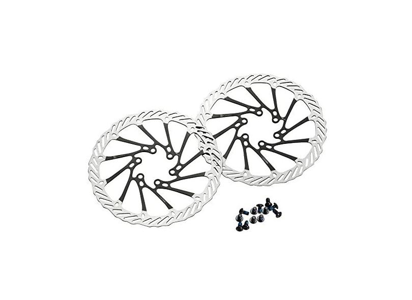 D Dymoece 2 peças de rotores de freio a disco de bicicleta com 12 parafusos de 140 mm/160 mm/180 mm/203 mm para bicicleta de estrada de montanha BMX