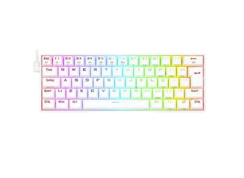Teclado Mecânico Gamer Redragon Draconic Branco Rgb