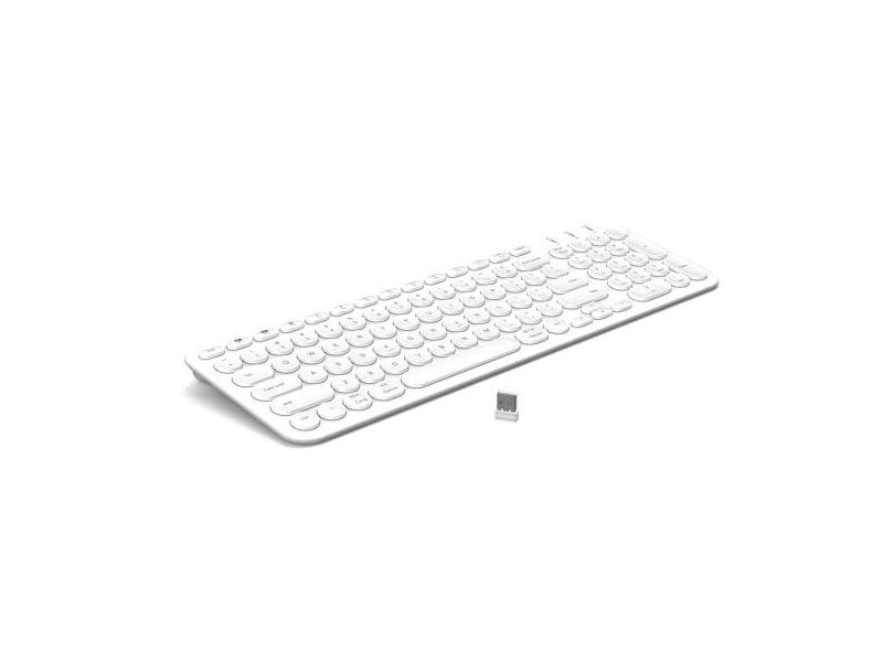 cimetech Teclado Bluetooth, teclado ergonômico recarregável de modo duplo (Bluetooth 5.1 + USB), teclado ultrafino para vários dispositivos para Mac, iPad, computador, PC, Apple, Android, Windows -