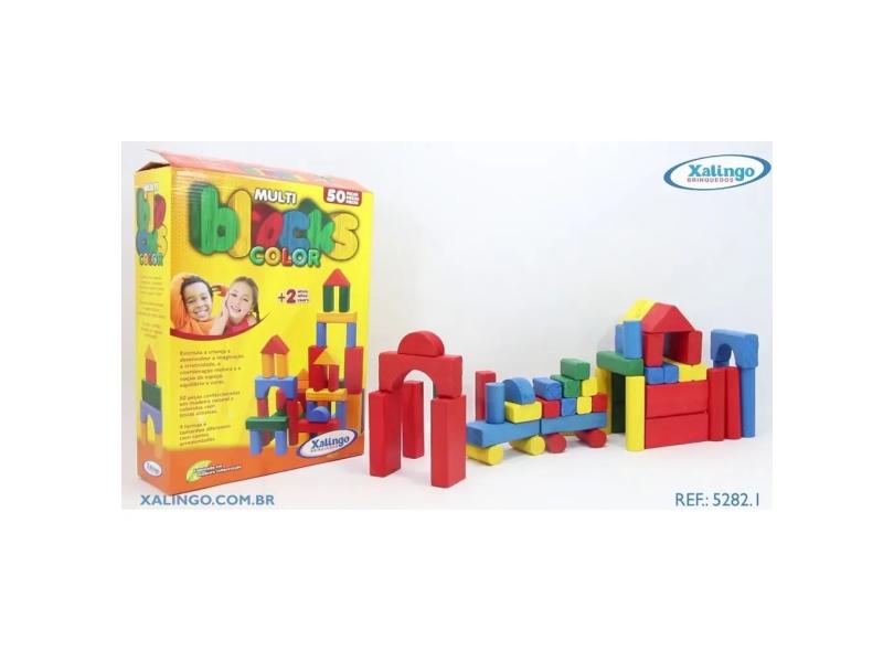 Multi Blocks Colorido 50 Peças de Madeira - Xalingo 5282.1 com o Melhor ...