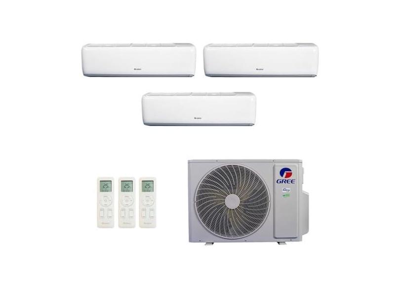 Ar-Condicionado Multi Split Inverter R-32 Gree 24.000 (1x Evap HW 9.000 + 2x Evap HW 12.000) Quente/Frio 220V