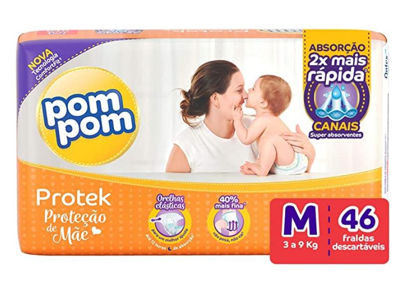 Fralda Pom Pom Proteck Proteção de Mãe M 46 Und 3 - 9kg