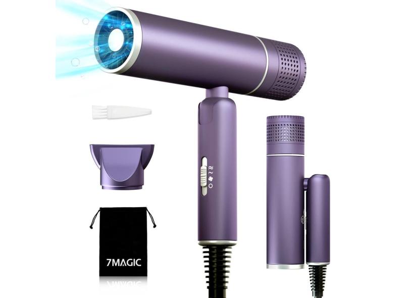 Secador de cabelo 7MAGIC Foldable Powerful Ionic Fast Drying Purple