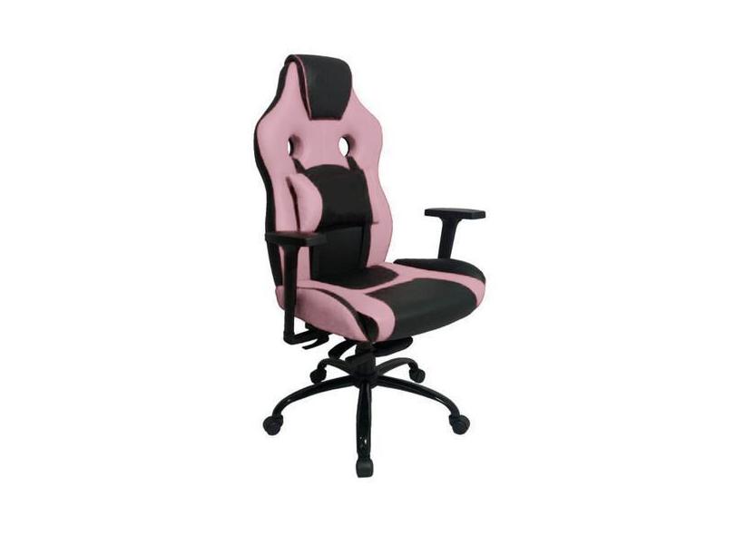 Cadeira Gamer Com Almofada Linha Gamer Racing Rosa - Design Office Móv