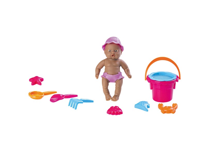 Boneca Bebê Mania Praia Roma Brinquedos