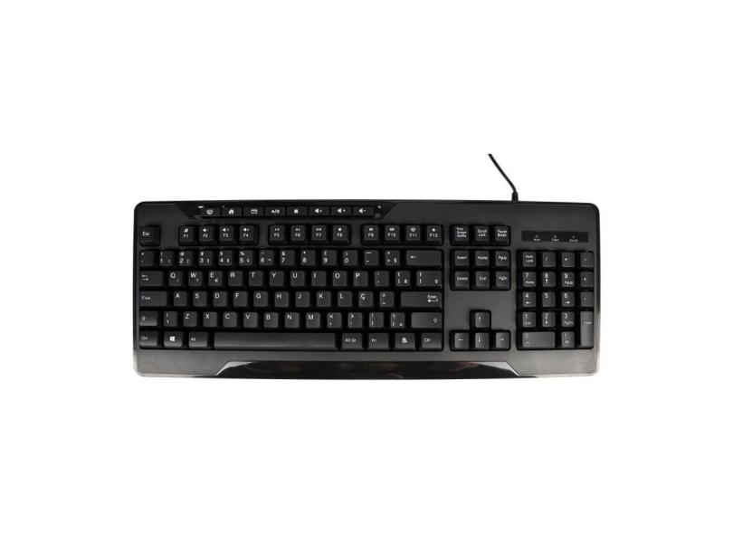 Teclado multimídia fortrek OLK101 USB 2.0 ABNT2