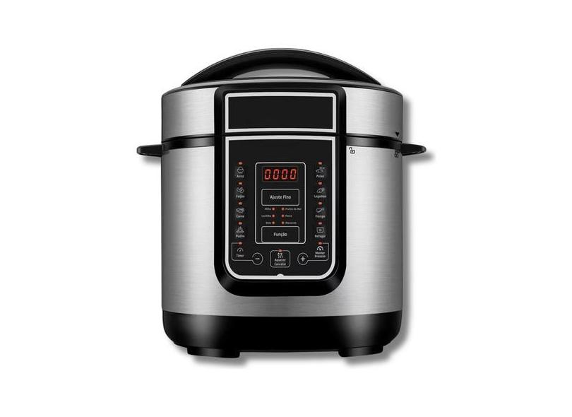 Panela De Pressão Elétrica 6 Litros Aço Inox  Antiaderente Elétrica