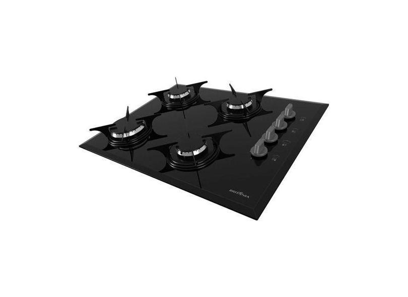 Cooktop À Gás Super Automático Britânia, Preto, 110V/220V