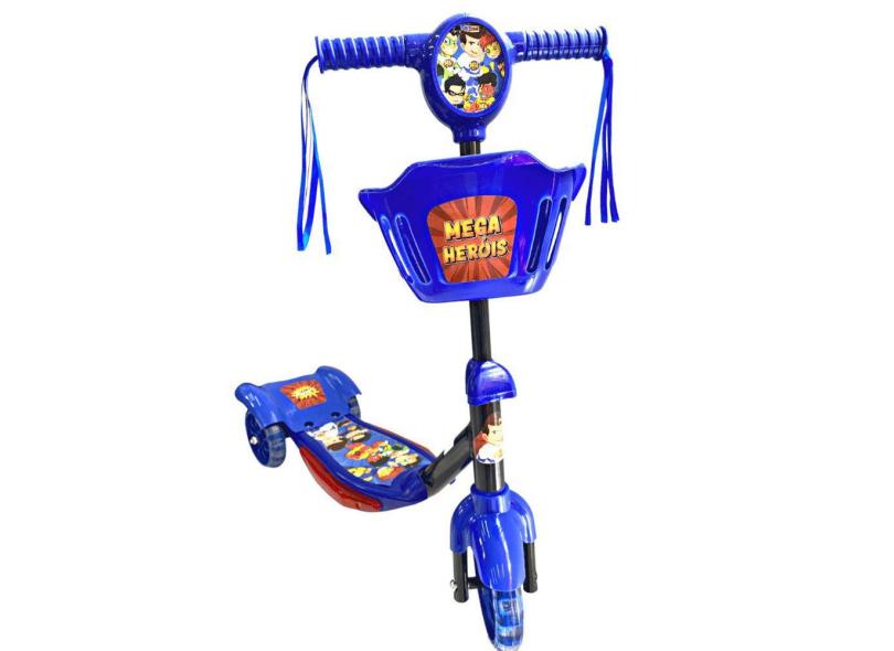 Patinete Infantil 3 Rodas Musical Mega Herois 