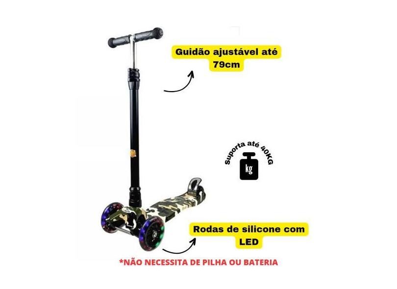 Patinete 3 Rodas Infantil Com Luzes Flash Radical Dm Toys - Dm Toys