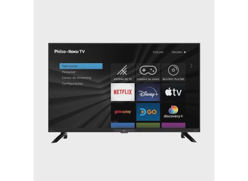 Smart TV Led 32 HD Roku WiFi hdmi Philco Preta