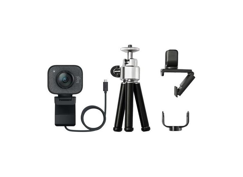 Webcam Logitech Full HD com Microfone - Transmissão Ao Vivo Streamcam 