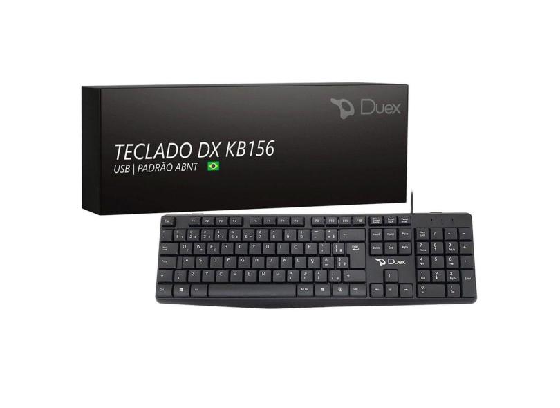 Teclado Duex, Usb, Abnt2, Preto - Dxkb156