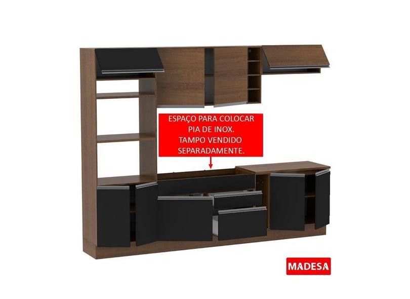 Cozinha Completa 9 Portas 2 Gavetas para Micro-ondas / Forno Vicenza Madesa