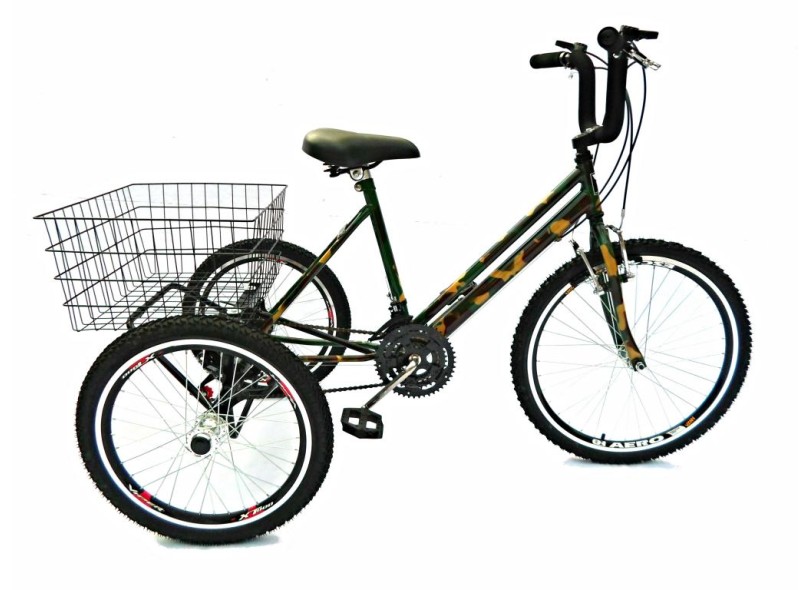 Bicicleta Triciclo Valdo Bike 21 Marchas Aro 24 Camuflado