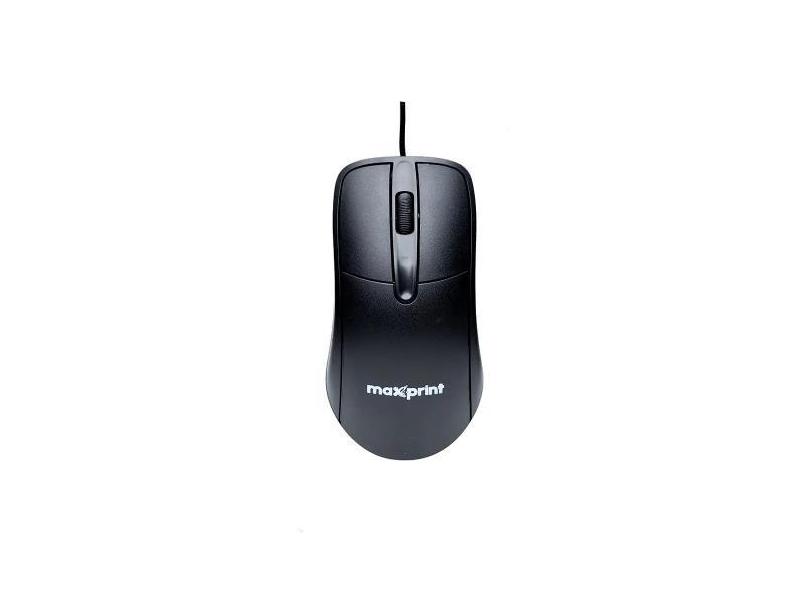 Mouse Maxprint Office Easy, 1200DPI, 3 Botoes, USB, Preto