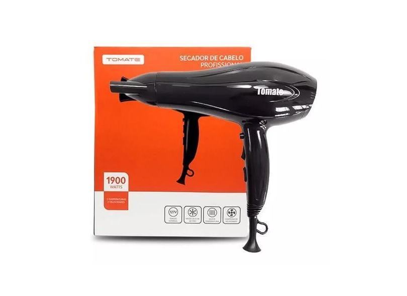 Secador de Cabelo Profissional 110/127V 1900 Watts Preto Tomate MSE-26